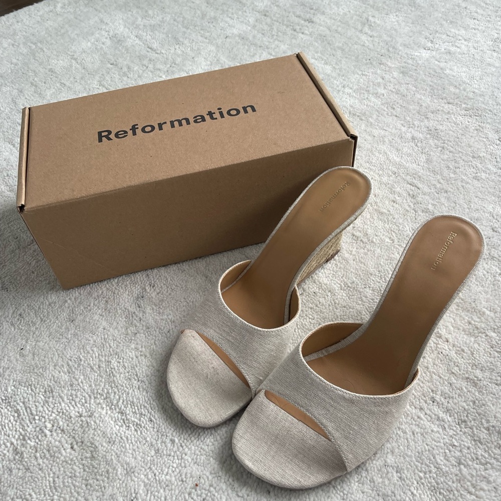 Reformation slide wedge sandals size 11